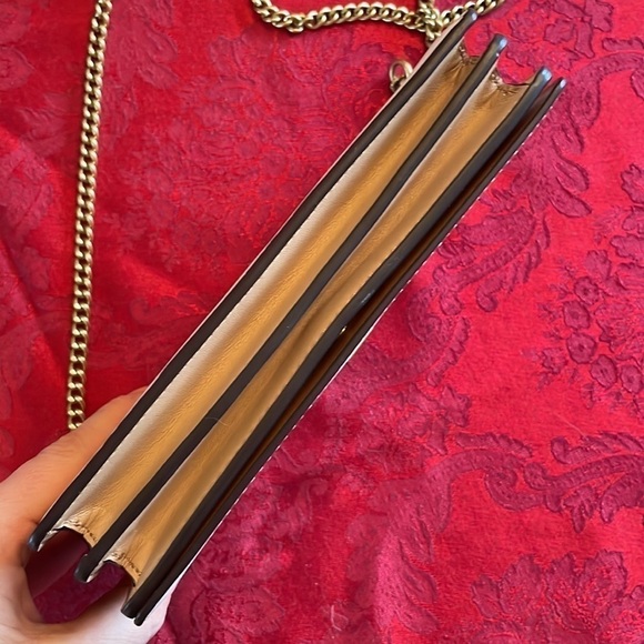 Brand New Genuine Leather Coach Chalk Flower Metal Studded Chain Crossbody Purse - Picture 11 of 16